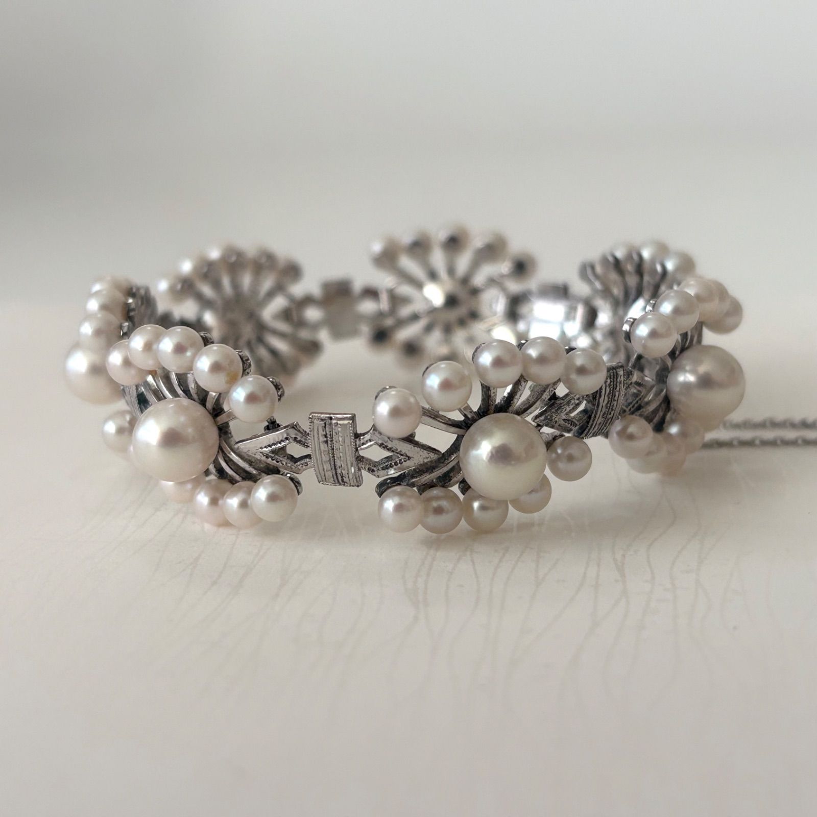 460【ミキモト】シルバー パール 約4.0-7.3mm ブレスレット - メルカリ
