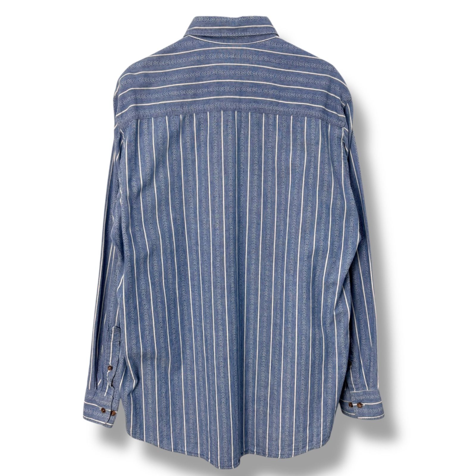80 s 90 ST.JOHN BAY Stripe Chambray Shirts セントジョンズベイ 80年代 90年代 ストライプ シャンブレー 古着 ヴィンテージ