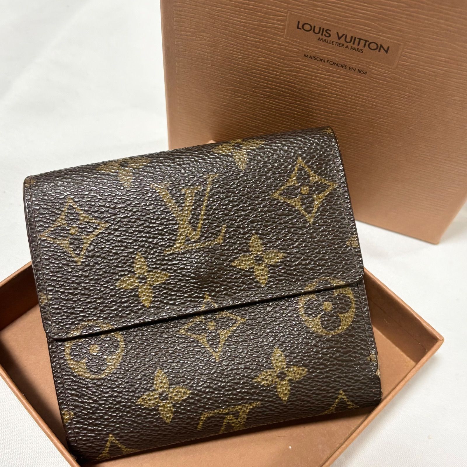 Louis Vuitton ルイヴィトン 三つ折り財布 サイフ ウォレット モノグラム ブラウン 内側 品 き