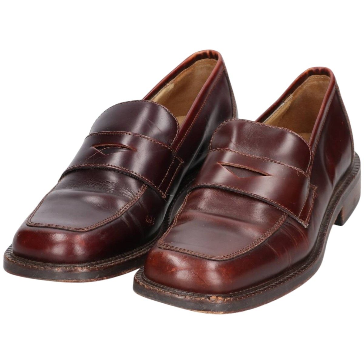 古着 ケネスコール Kenneth Cole スクエアトゥ コインローファー イタリア製 8 1 2 メンズ26.5 cm相当 saa 014584