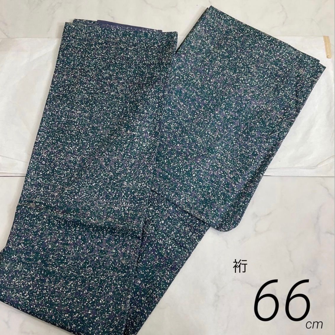 kimono one kimonoarisa センスの良い染大島紬 広衿 正絹 作家物 裄長 裄66肩丈156