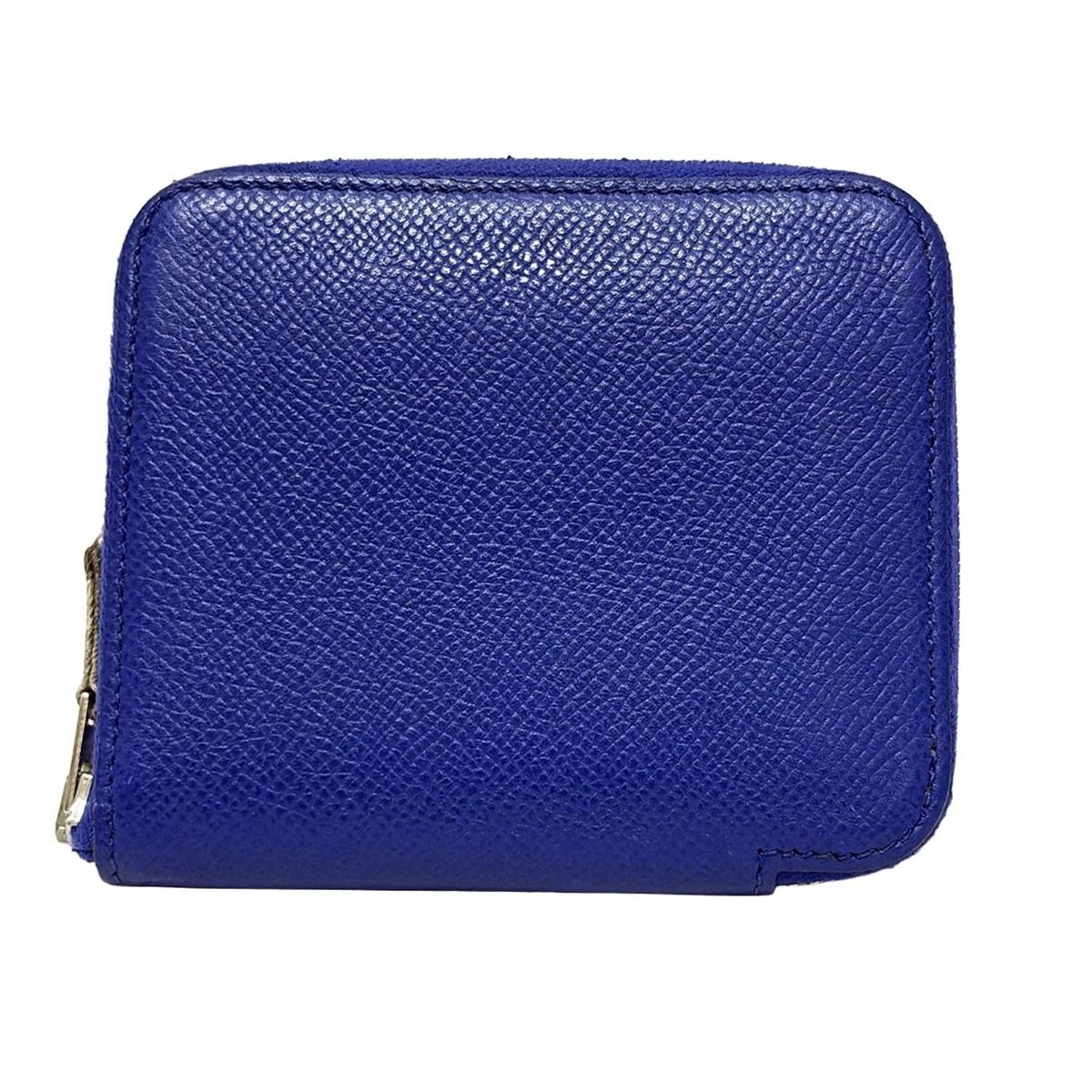 HERMES エルメス コインケース アザップコンパクトシルクイン ブルーエレクトリック シルバー金具