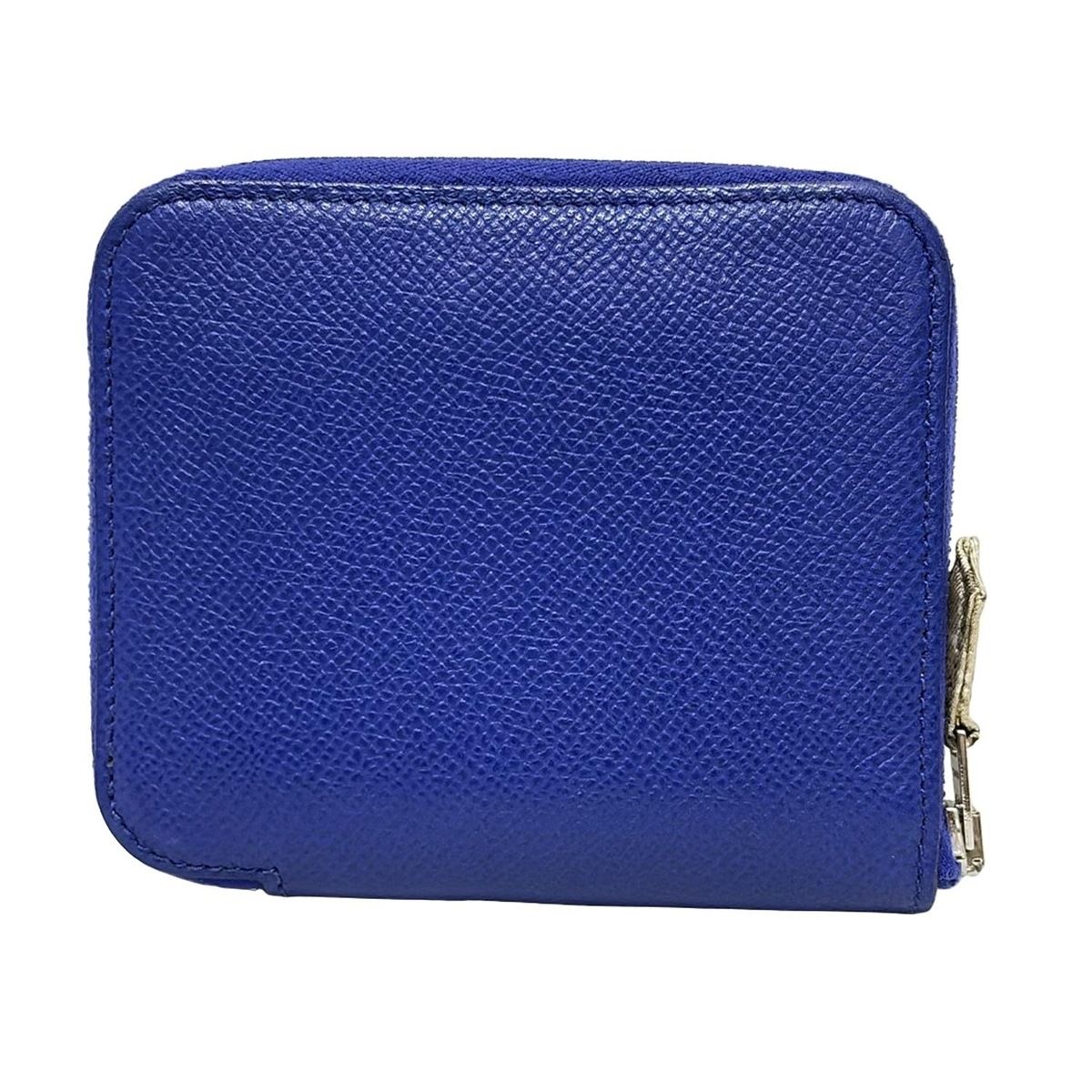 HERMES エルメス コインケース アザップコンパクトシルクイン ブルーエレクトリック シルバー金具