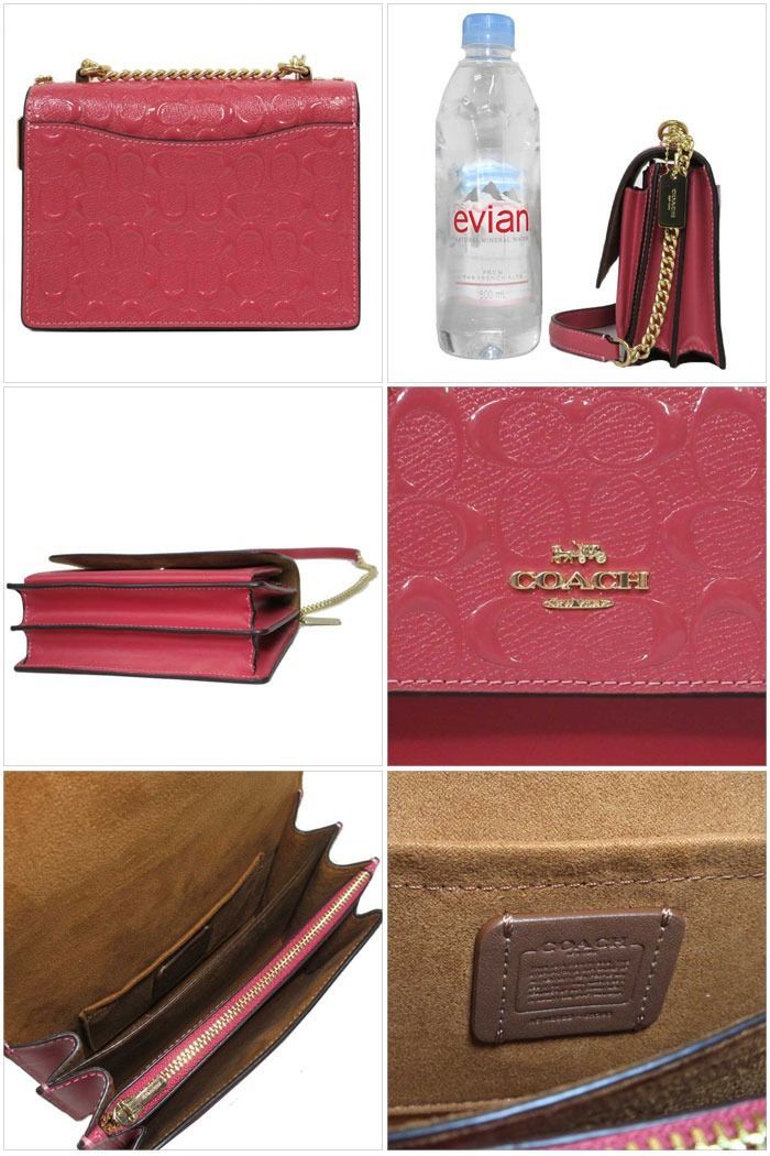 コーチ バッグ ショルダーバッグ COACH KLARE パテント エンボス シグネチャー チェーン ミニ クロスボディ 斜めがけ 肩掛け CH 593 IMT 9 Z ストロベリーヘイズ アウトレット レディース
