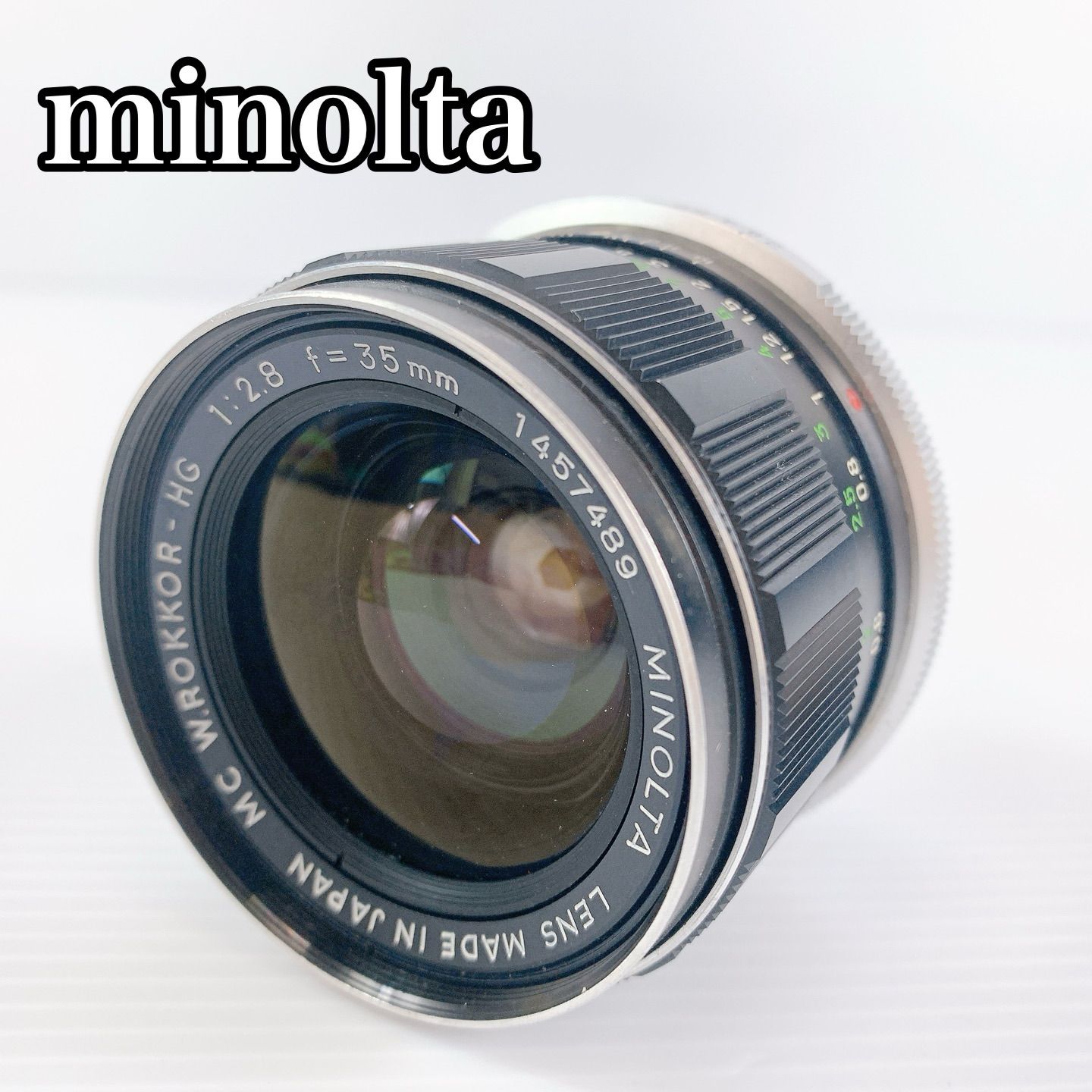 H-166 MINOLTA MC W.ROKKOR-HG 35mm F2.8 単焦点レンズ 動作品 広角
