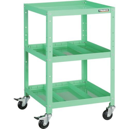 ＴＲＵＳＣＯ ツールワゴン ラビットワゴン ５００Ｘ５００ 仕切２段付 ヤンググリーン