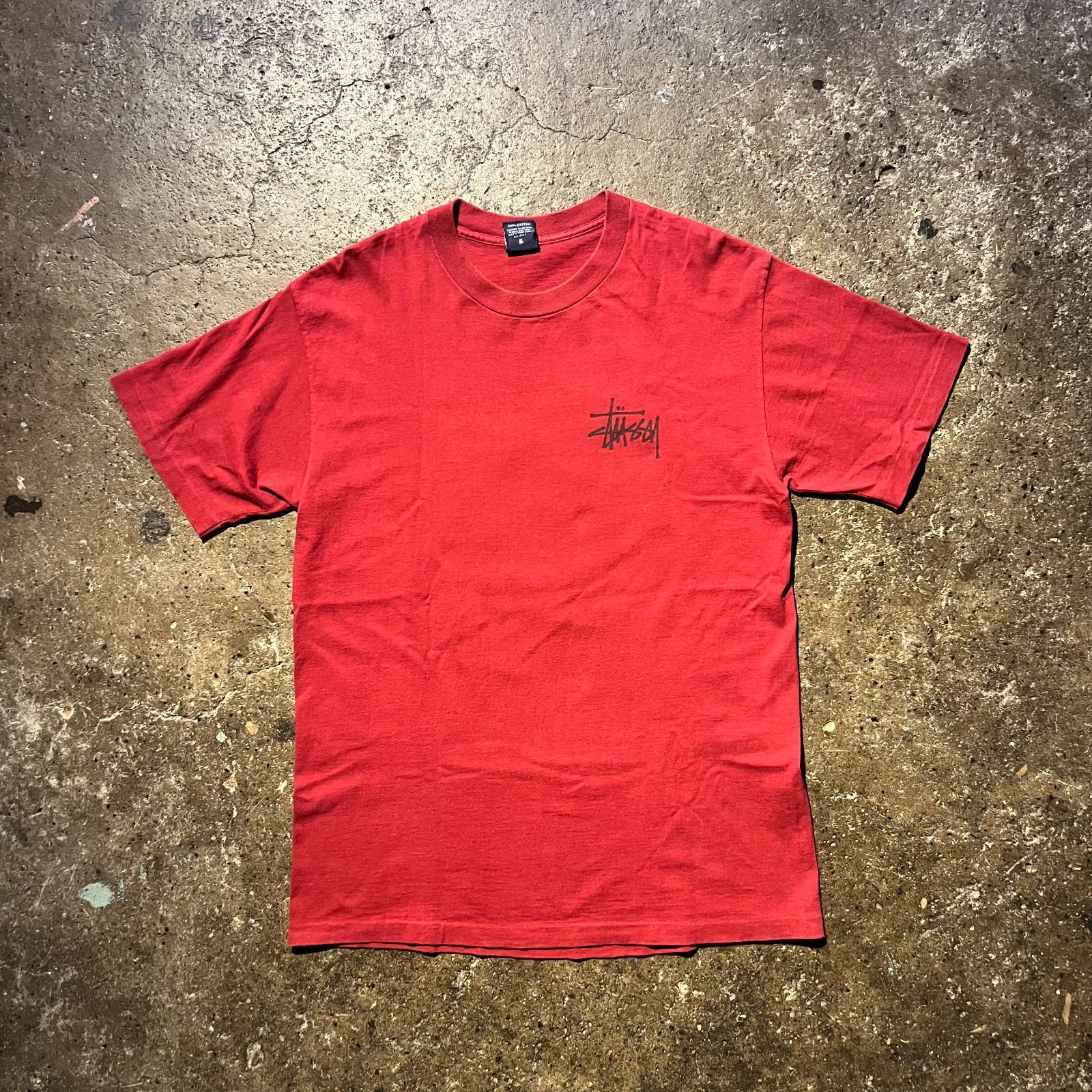 OLD STUSSY 90s USA製 2代目ドラゴンTシャツ レッド オールド