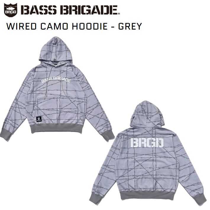 フーディ バスブリゲード BASS BRIGADE WIRED CAMO HOODIE - GREY バス