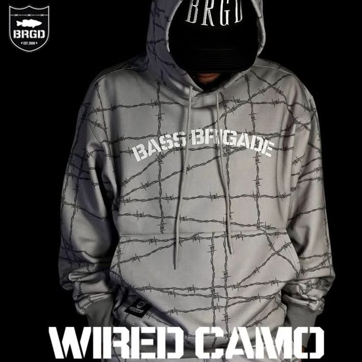 フーディ バスブリゲード BASS BRIGADE WIRED CAMO HOODIE - GREY バス