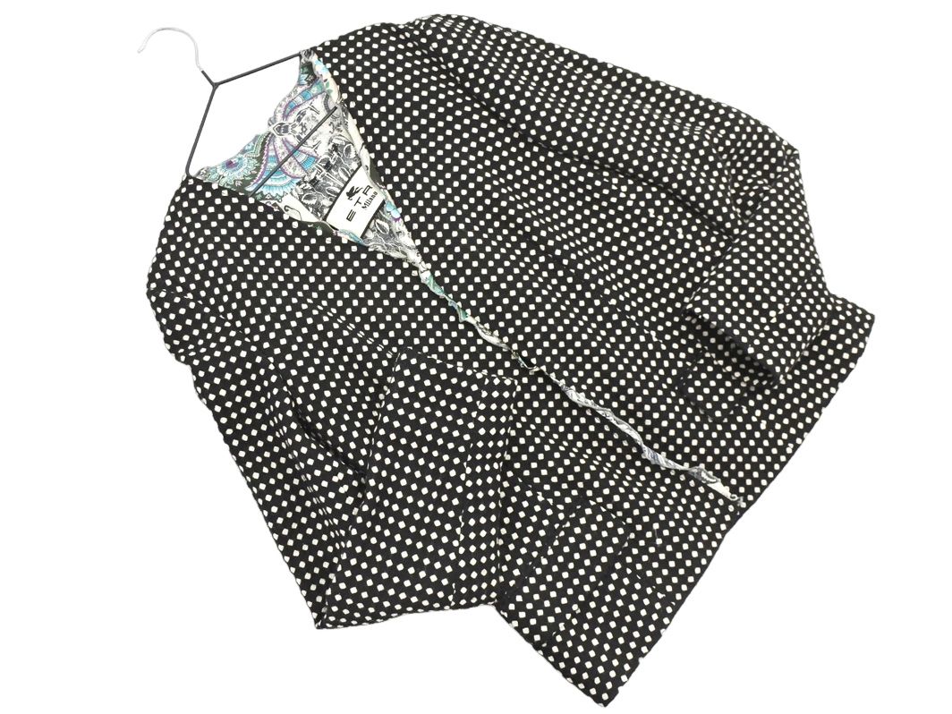 ETRO エトロ ウール100% ノーカラー ジャケット size40/白x黒