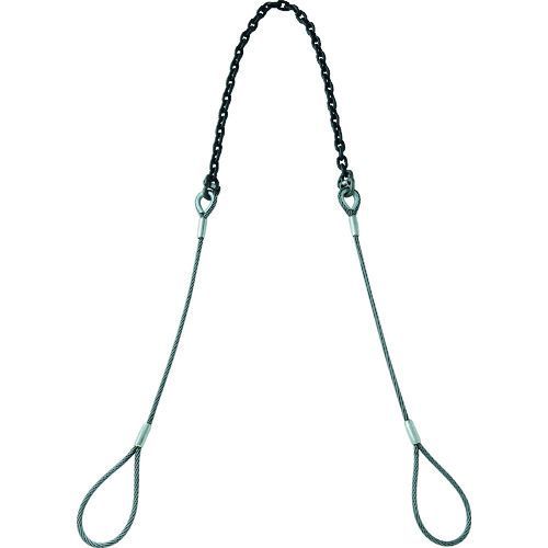 ＴＲＵＳＣＯ　玉掛ワイヤチェーンスリング（コンビスリング）　Φ１２Ｘ１Ｍ　ＣＭチェーン１０ＭＭ１．５Ｍ