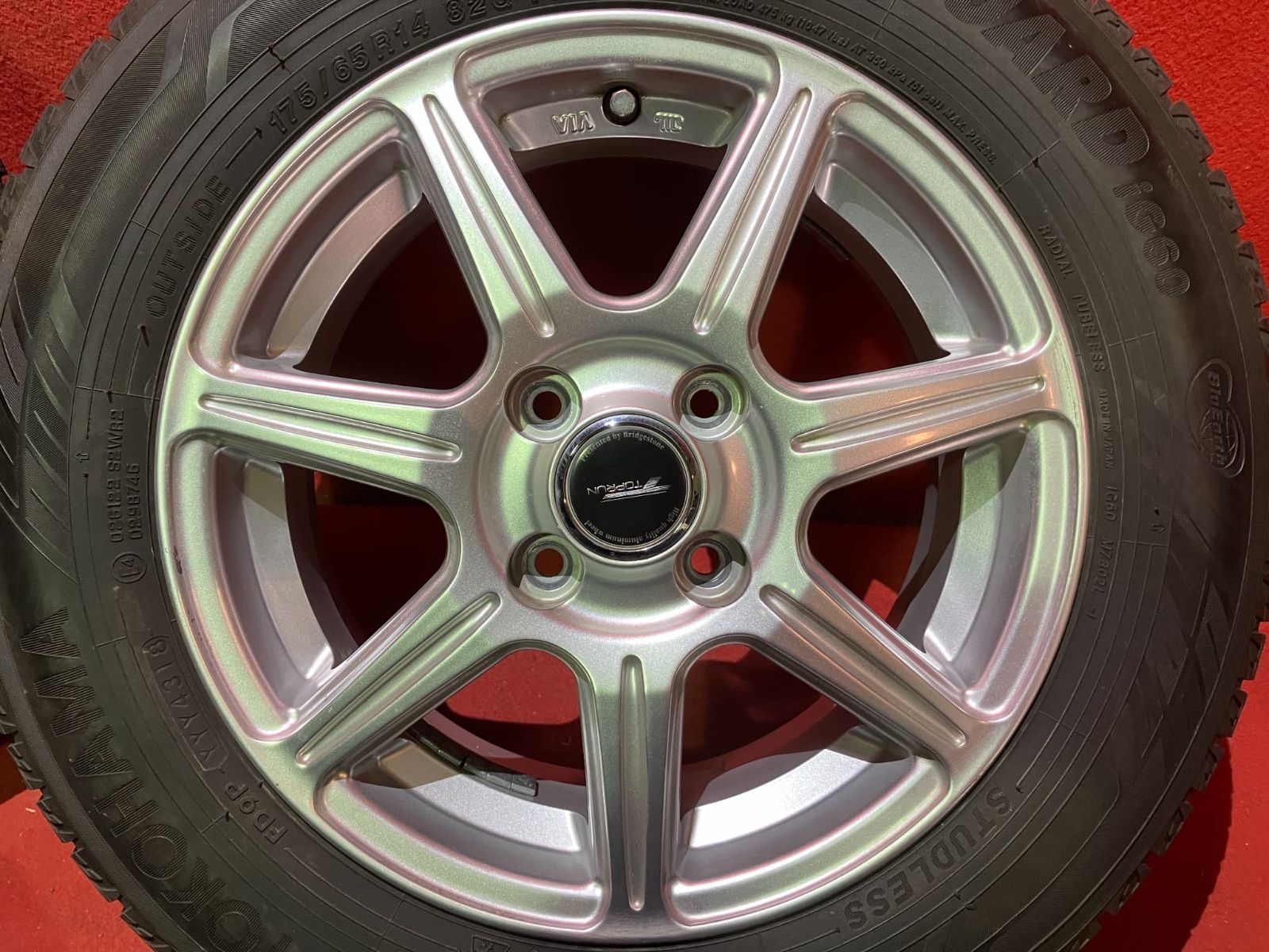 スタッドレスタイヤホイールセット 175 65 R 14 IG 60 x 5 45 100 4 H 社外 トップラン 4本SET