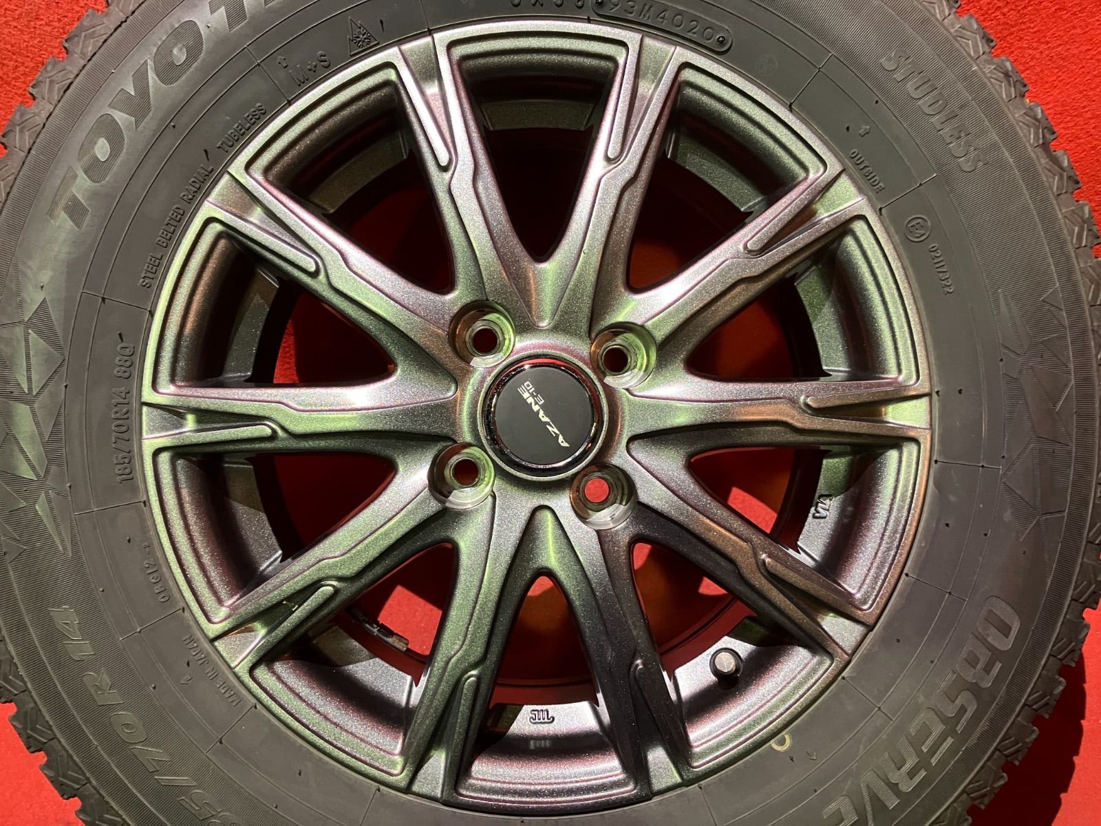 中古スタッドレスタイヤホイールセット【185/70R14 TOYO GIZ2】[14x5.5