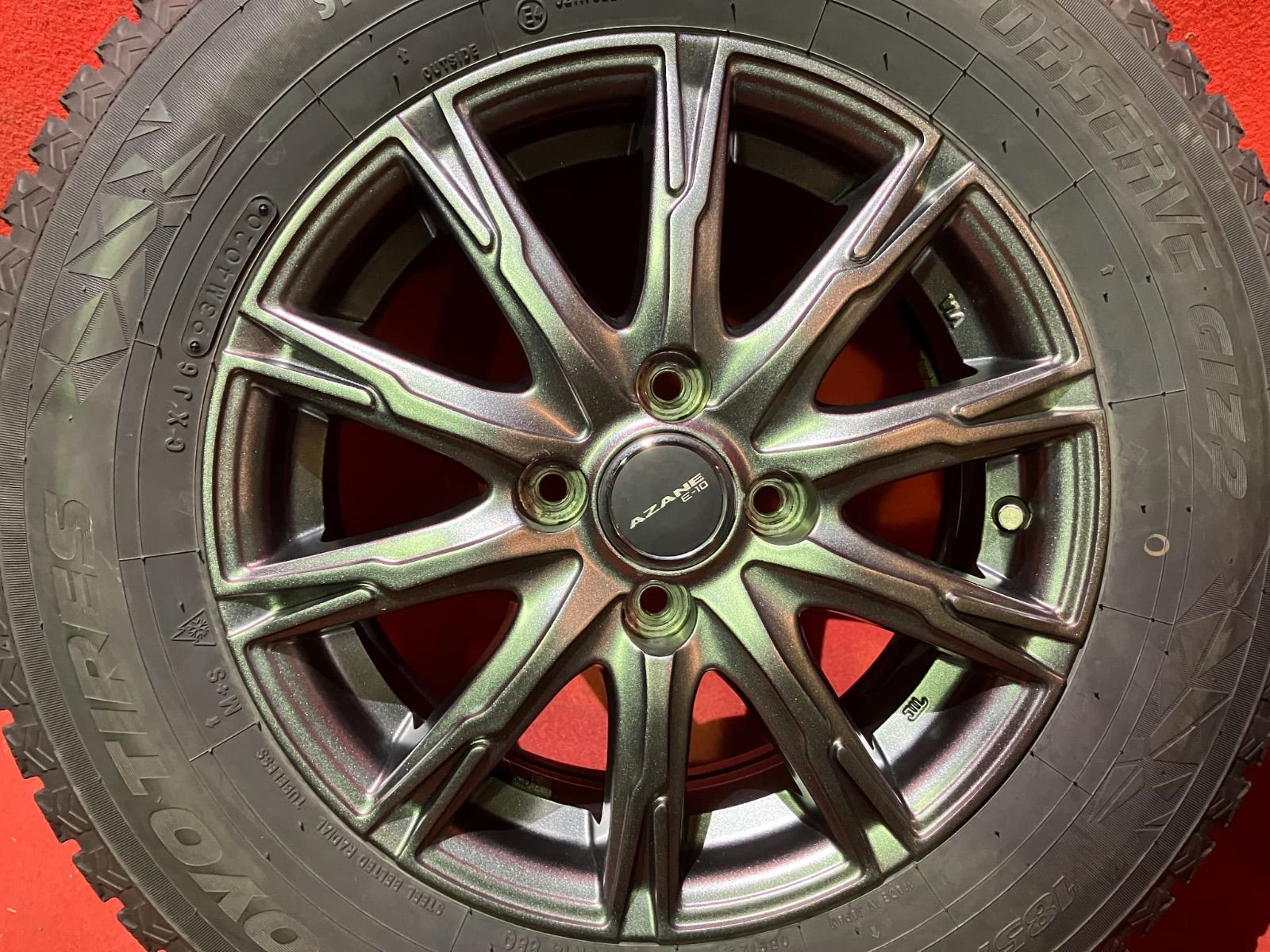 中古スタッドレスタイヤホイールセット【185/70R14 TOYO GIZ2】[14x5.5