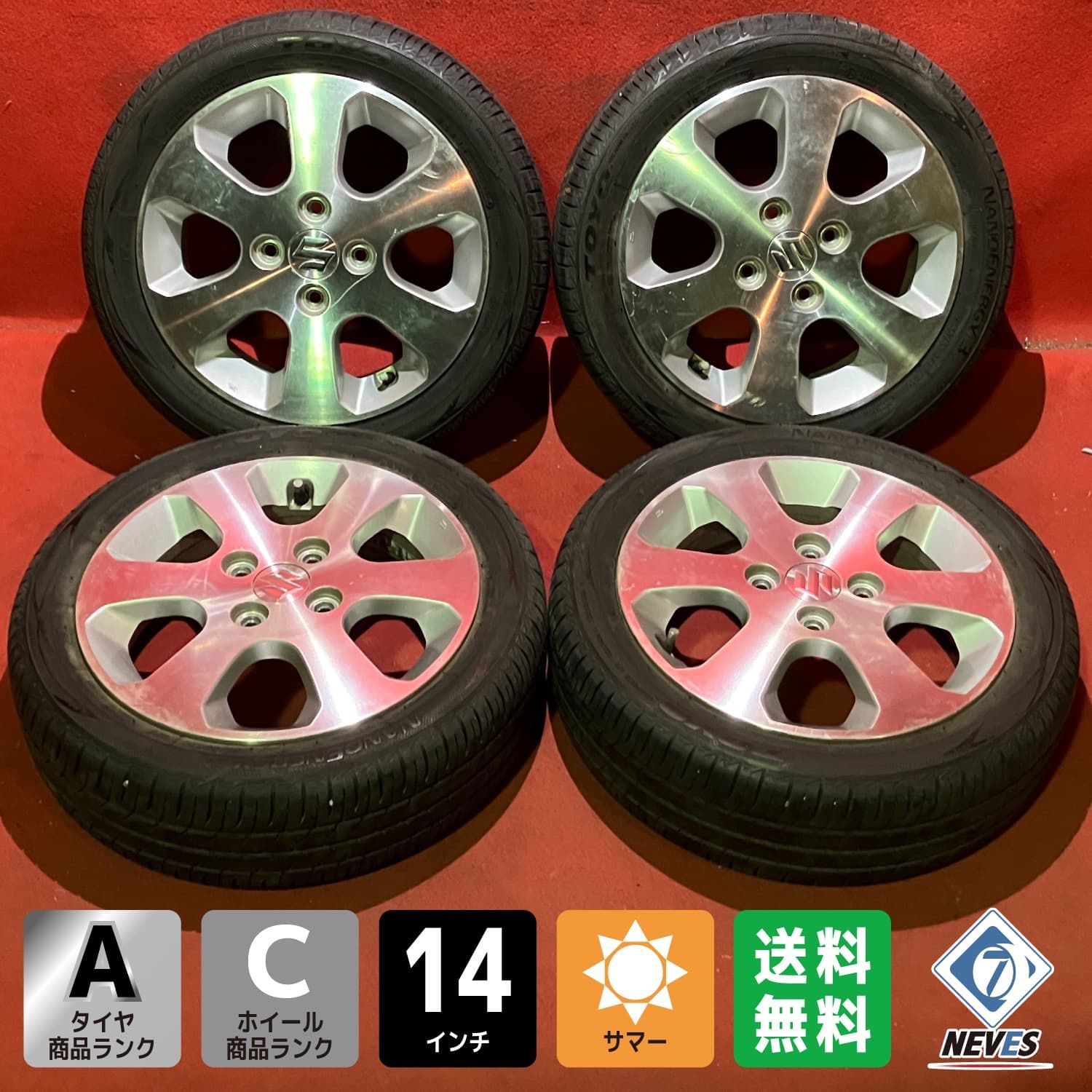 サマータイヤホイールセット 155 55 R 14 TOYO x 4 5 50 100 H スズキ ワゴンR 4本SET