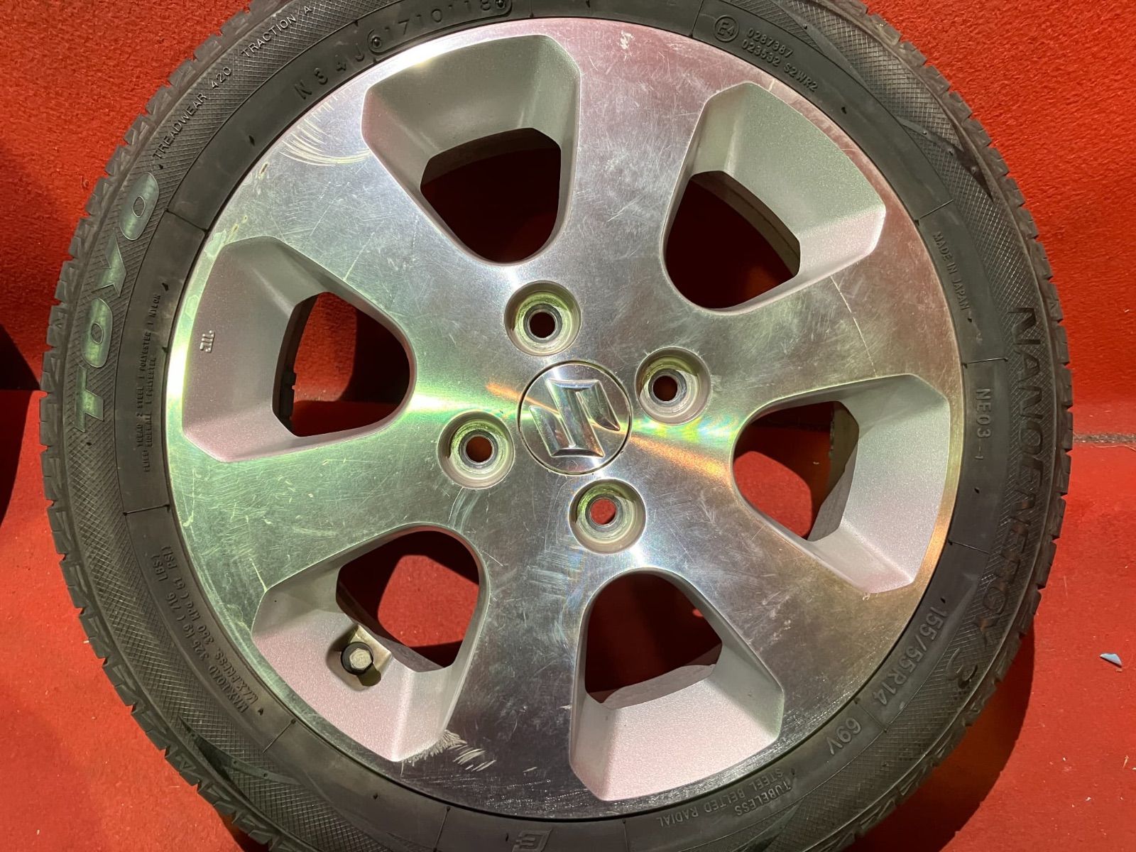 サマータイヤホイールセット 155 55 R 14 TOYO x 4 5 50 100 H スズキ ワゴンR 4本SET