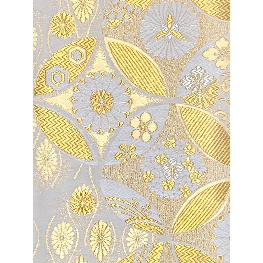 西陣織 子供 袋帯 全通 仕立て上がり 北山 金つづれ 帯 十三参り 七五三に 生成り 金七宝