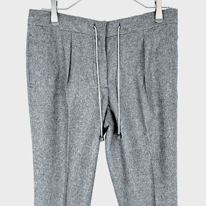 INCOTEX インコテックス ウールパンツ ドローストリング スラックス ウール混