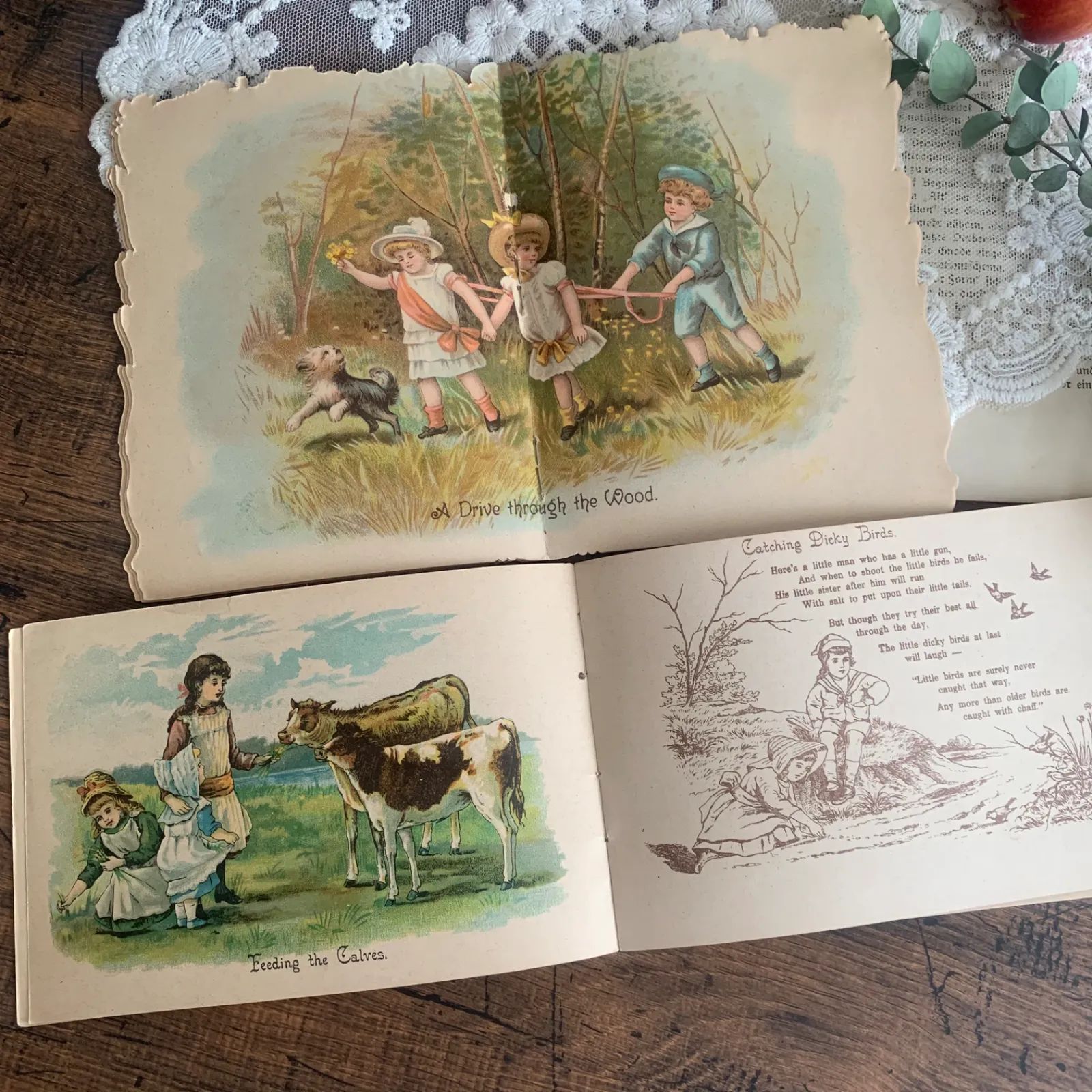 ヴィンテージ絵本 ヴィクトリアン Toy Book ミニ絵本 2冊セット Brown