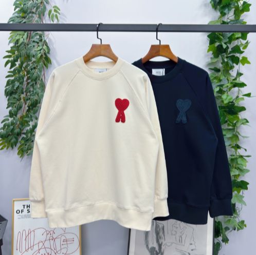 ami レディース ハート刺繍オーバーサイズニット
