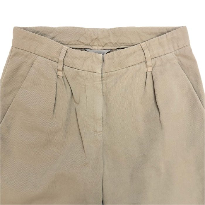 ブルネロクチネリ★クロップドパンツ 38 ベージュ★美品 Brunello Cucinelli ブルネロクチネリ クロップドパンツ コットン
