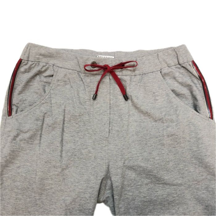 Brunello Cucinelli ブルネロクチネリ スパンコール装飾 スウェットパンツ コットン グレー サイズ38 S M相当 レディース