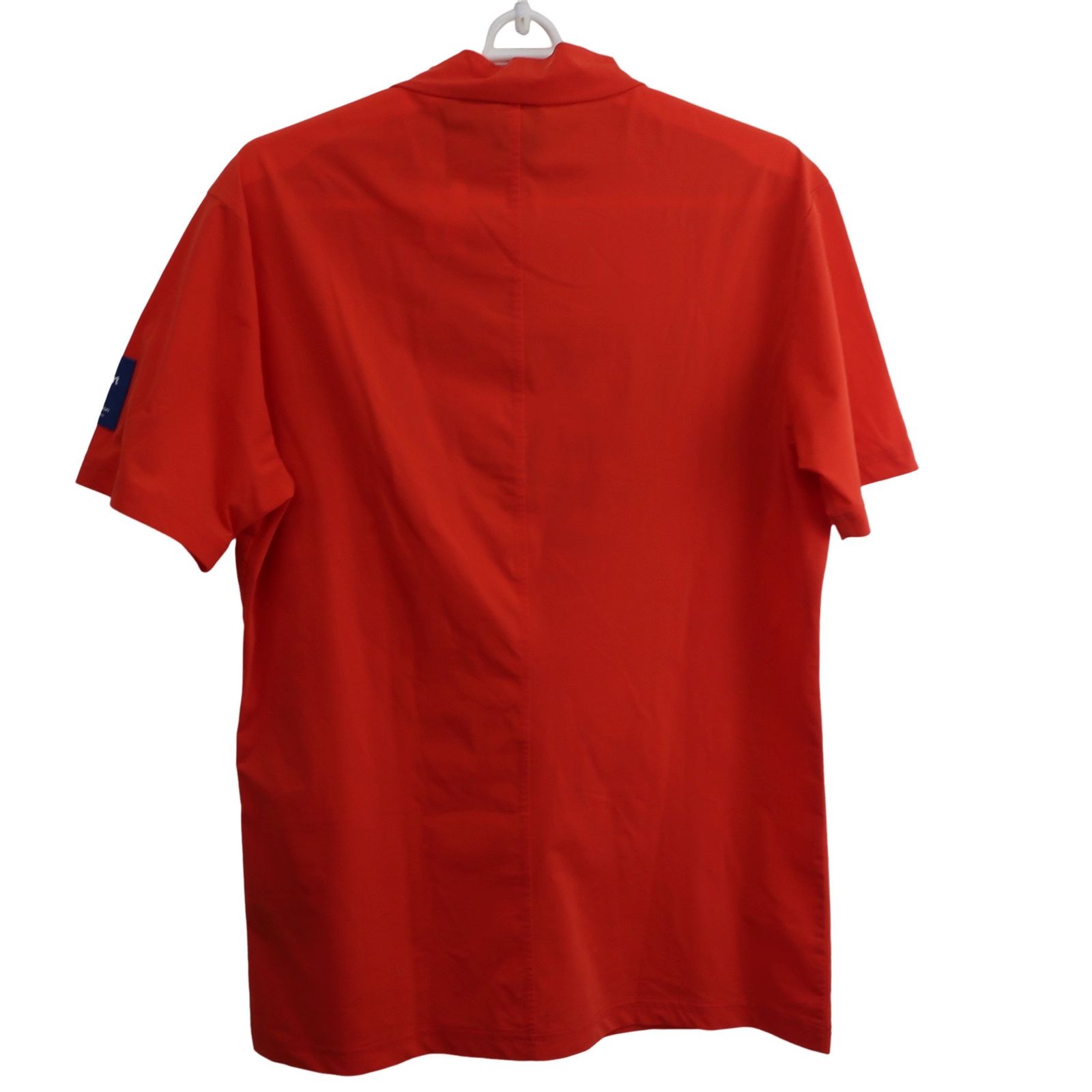 美品】DESCENTE(デサント) 半袖モックネックシャツ オレンジ メンズ L