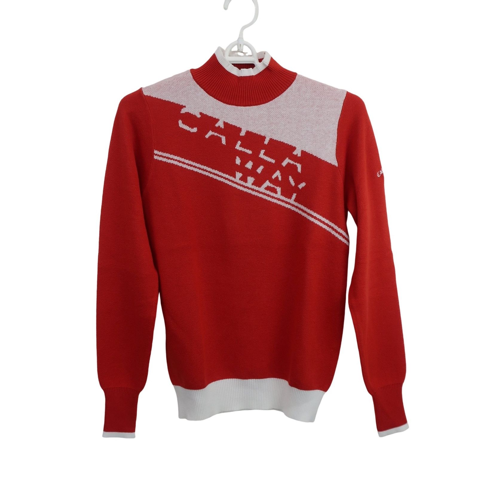 ♥品 Callaway キャロウェイ モックネックセーター 赤 レディース S ゴルフウェア 2511-0236
