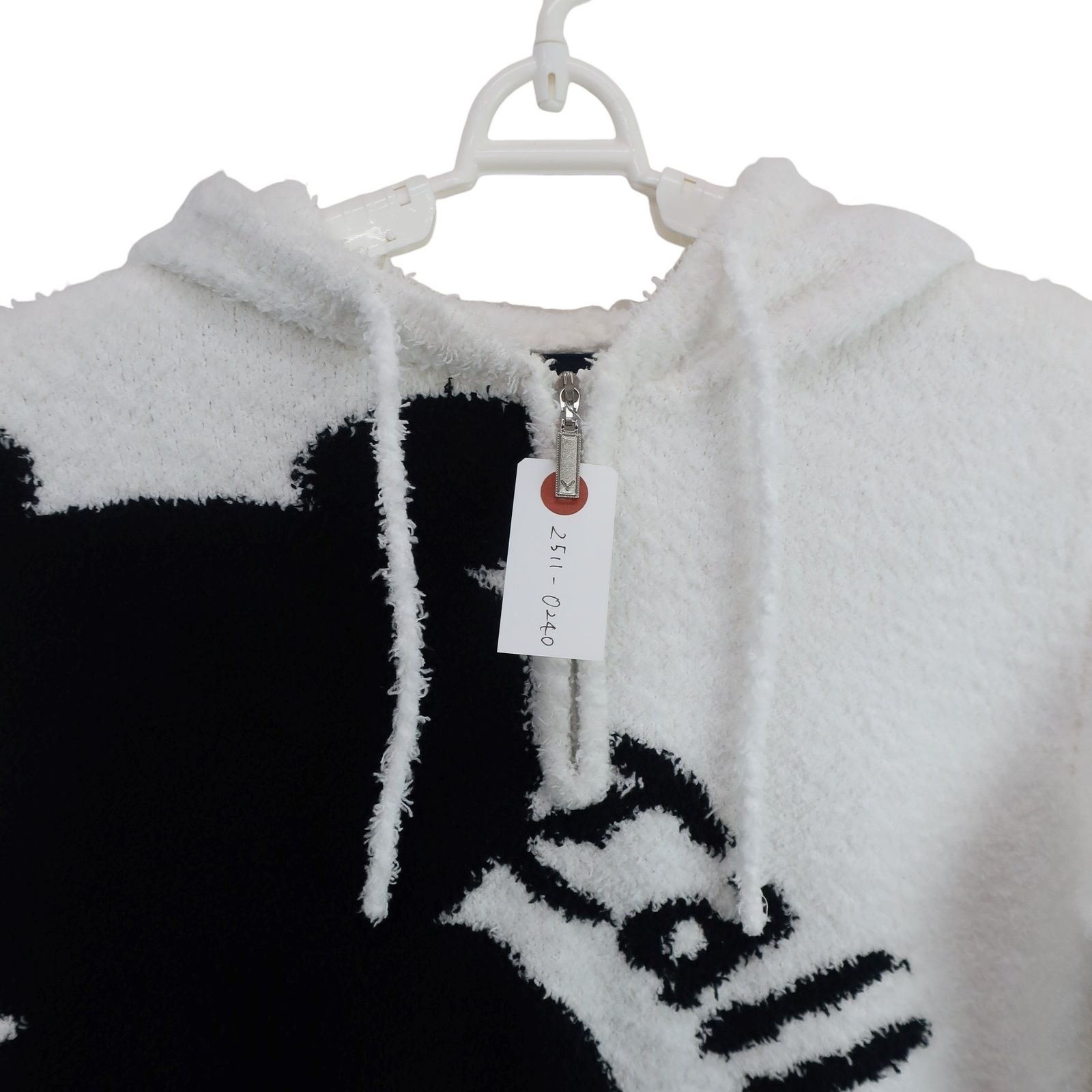 Callaway キャロウェイ ハーフジップボアパーカー 白黒 レディース S ゴルフウェア 2511-0240