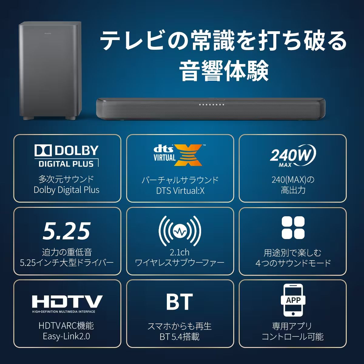 過去最大割引 BLACK FRIDAY 開催中! PHILIPS サウンドバー サブウーファーセット TAB 5309