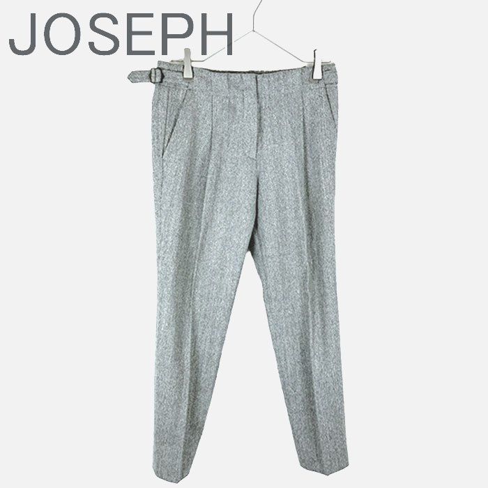 JOSEPH ジョゼフ ウールパンツ ヘリンボーン アジャスター ストレート 通勤 オフィス