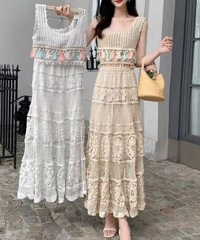 クロシェ編みセットアップ ボヘミアン夏服