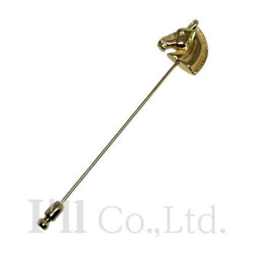 HERMES エルメス シュバル ピンブローチ ショップ メッキ ゴールド