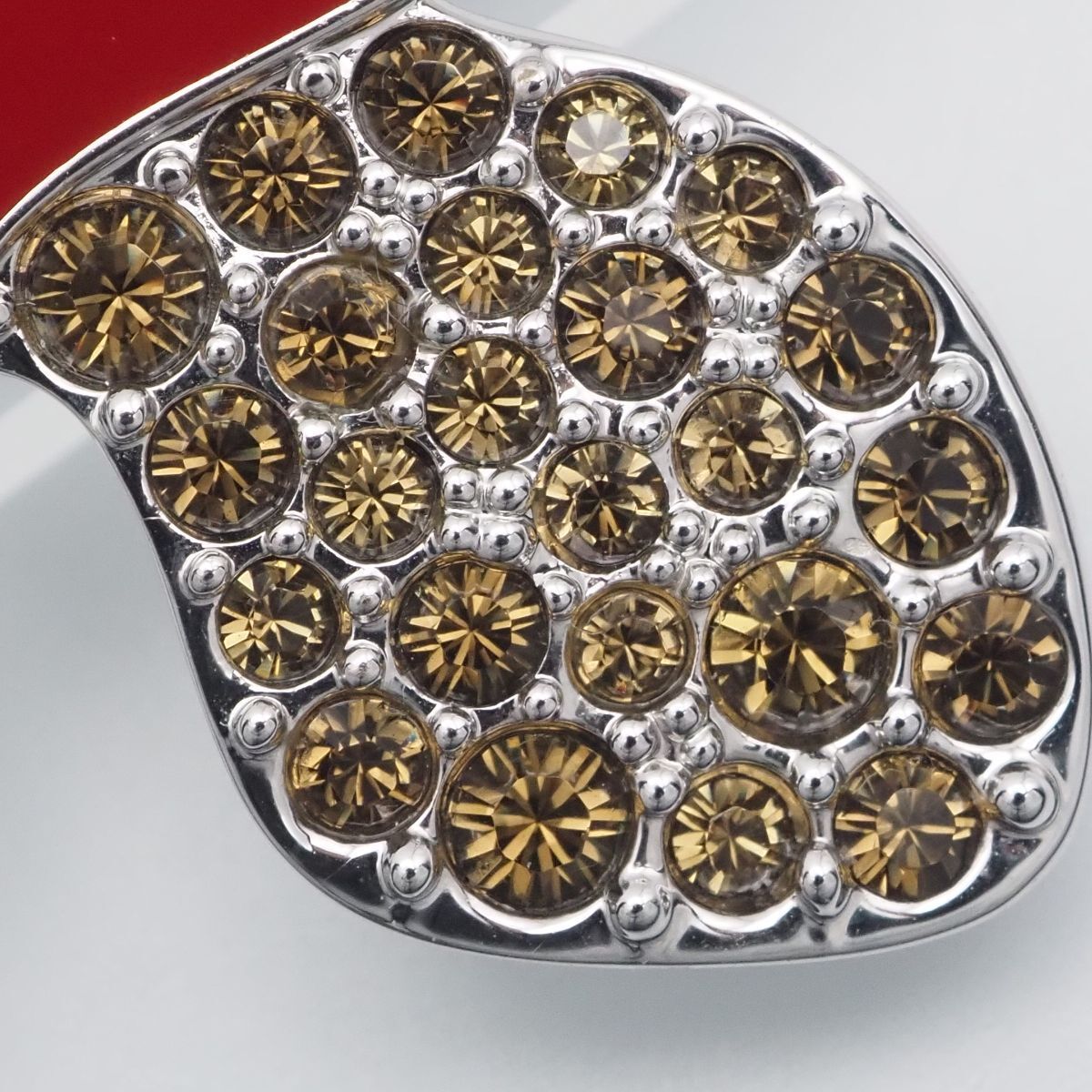 J284 スワロフスキー SWAROVSKI ブローチ キノコ ラインストーン