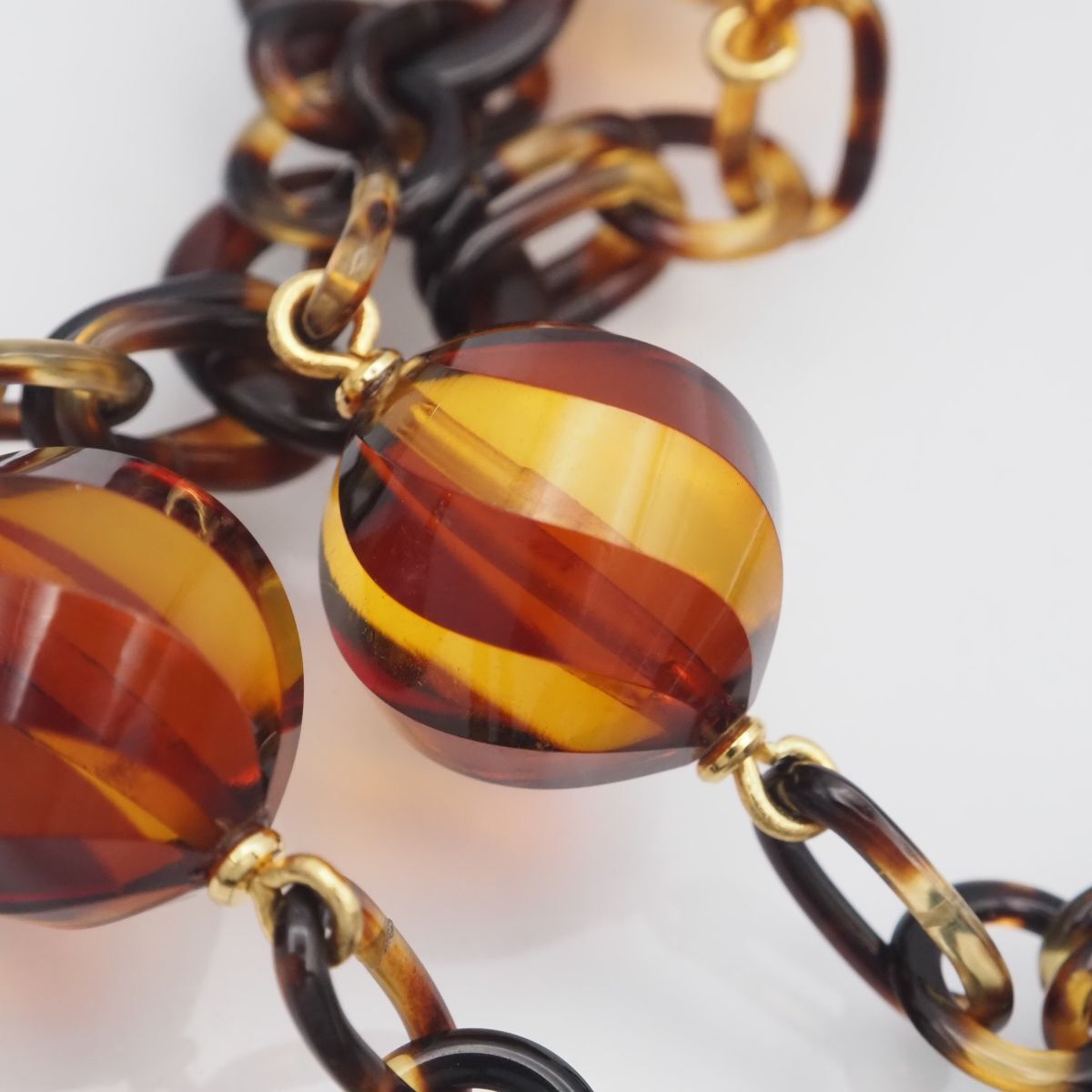 J221 琥珀 コハク アンバー 鼈甲 べっ甲 ネックレス チェーン ミックス