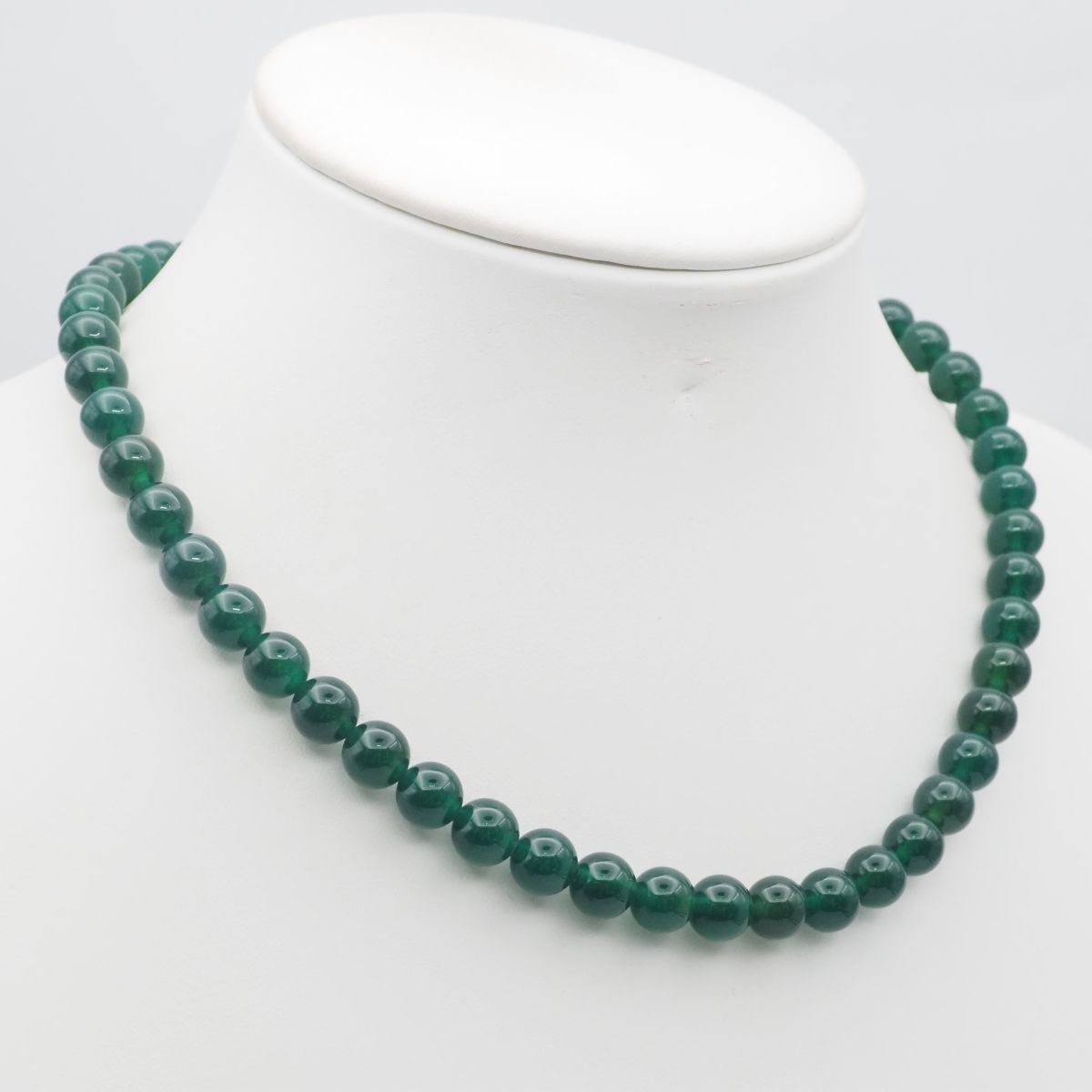 グリーンアゲート(メノウ)ネックレス＆イヤリングセット★パワーストーン★チャーム グリーンアゲート(メノウ)ネックレス＆イヤリングセット