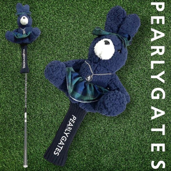 PEARLY GATES パーリーゲイツ ゴルフ CLASSICうさぎ もこもこボア ブラックウォッチ ぬいぐるみ ヘッドカバー フェアウェイウッド用 053 3184322 定価1 9万 ネイビー グリーン FR 030 51118 w 02