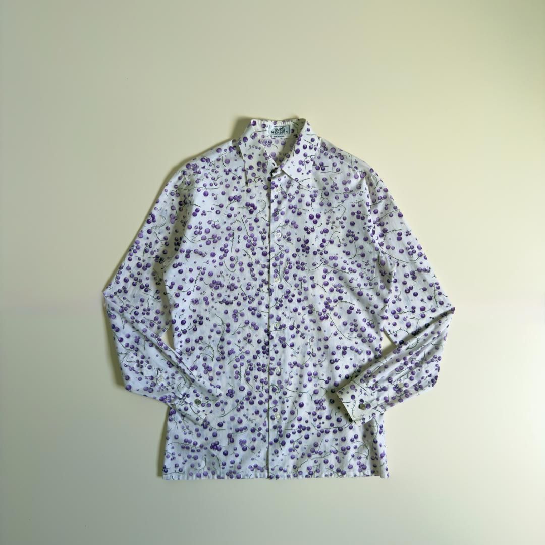 HERMES 2010 s Blueberry Pattern Shirt