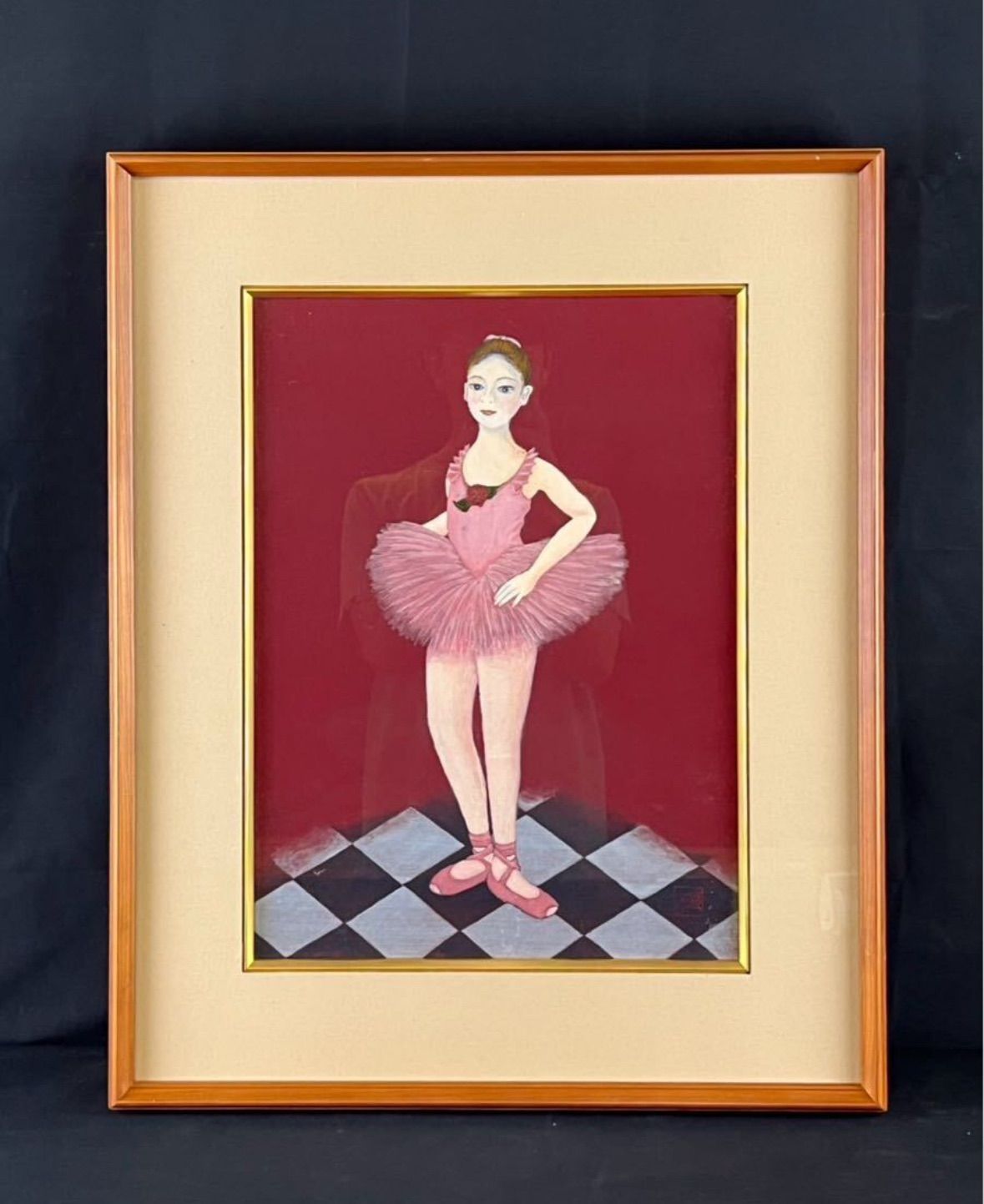 作者不詳 (禮)「バレリーナ」油彩 8号 人物画 額装 - メルカリ
