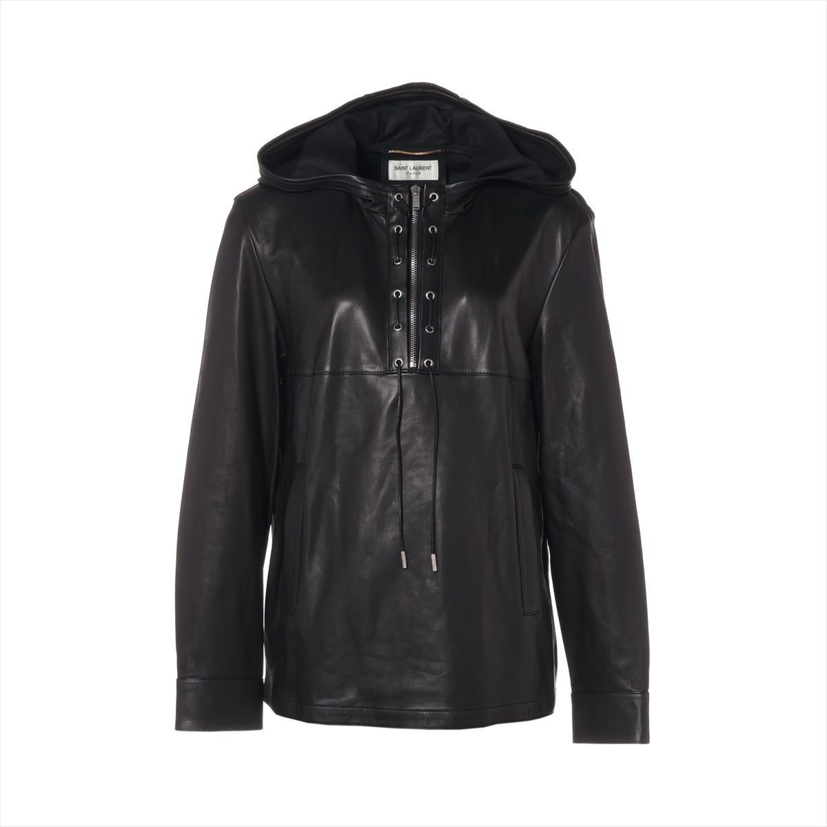 YVES SAINT LAURENT イヴ サンローラン パーカー ラム レザー ジャケット 36