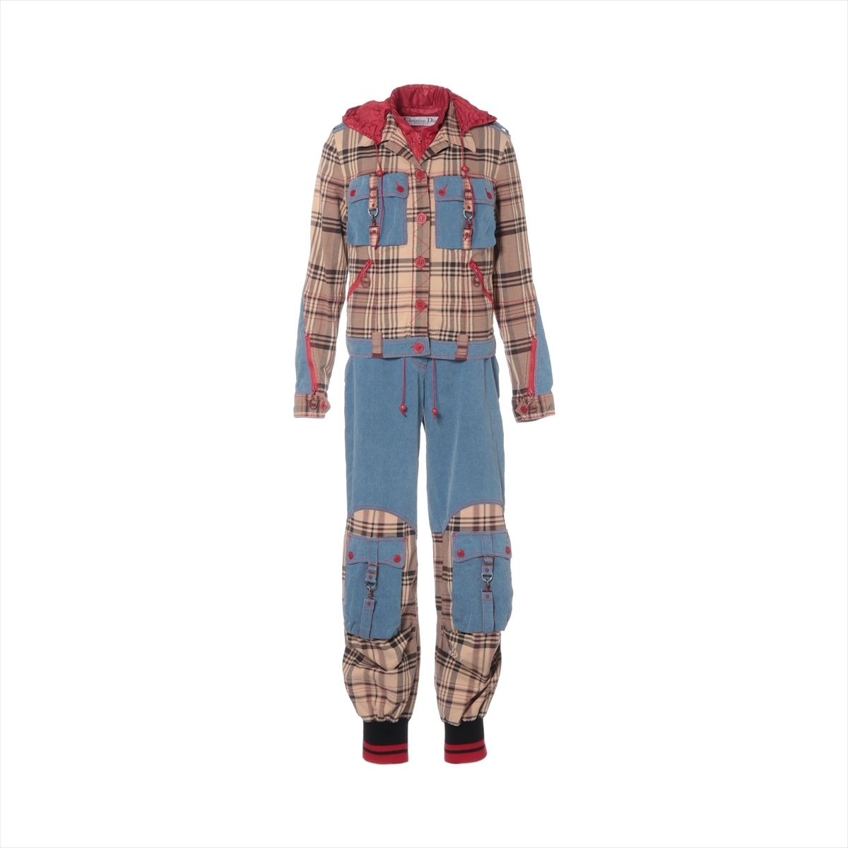 Christian Dior クリスチャンディオール スーツ 36 チェック セットアップ 2004年 ワークジャケット パッチワーク