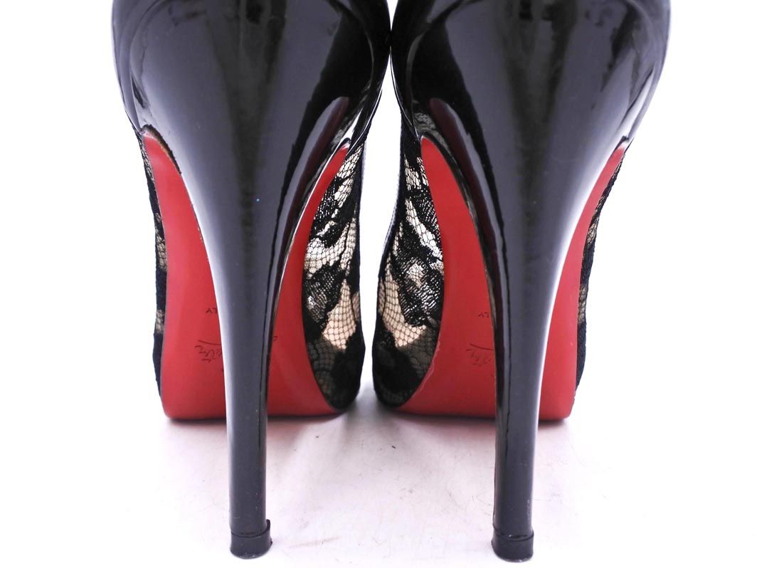 クリスチャンルブタン　フラワーレースパンプス　37.5 CHRISTIAN LOUBOUTIN クリスチャン ルブタン フラワーレース ヒール