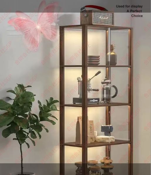 ケース アクリル ショーケース フィギュア用 実木材質 大型収納 フィギュアやホビー展示に最適 スタイル 128 5 53 29 cm