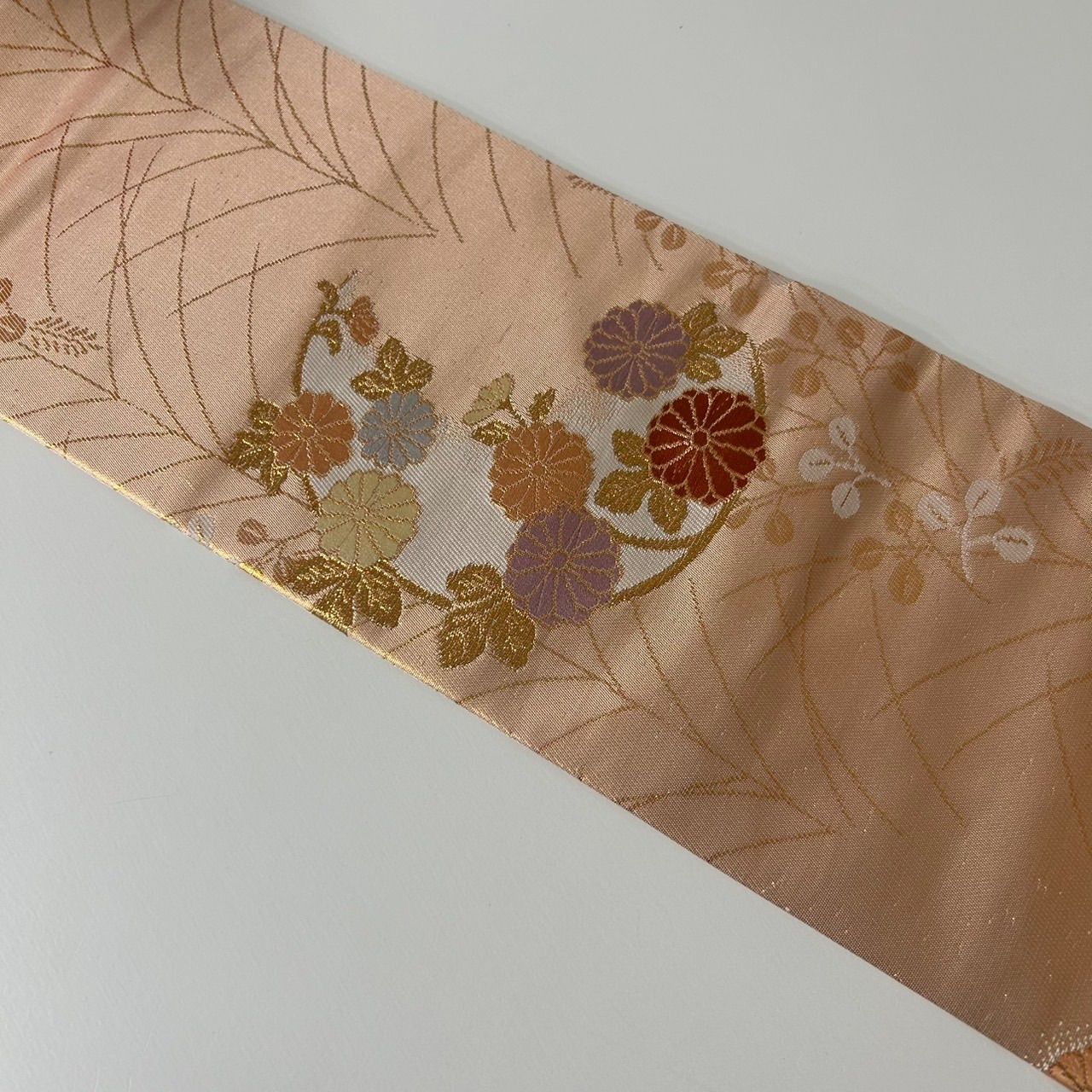 名古屋帯 正絹 金糸織り込み 美しい花草文 九寸 MA-1616 - メルカリ