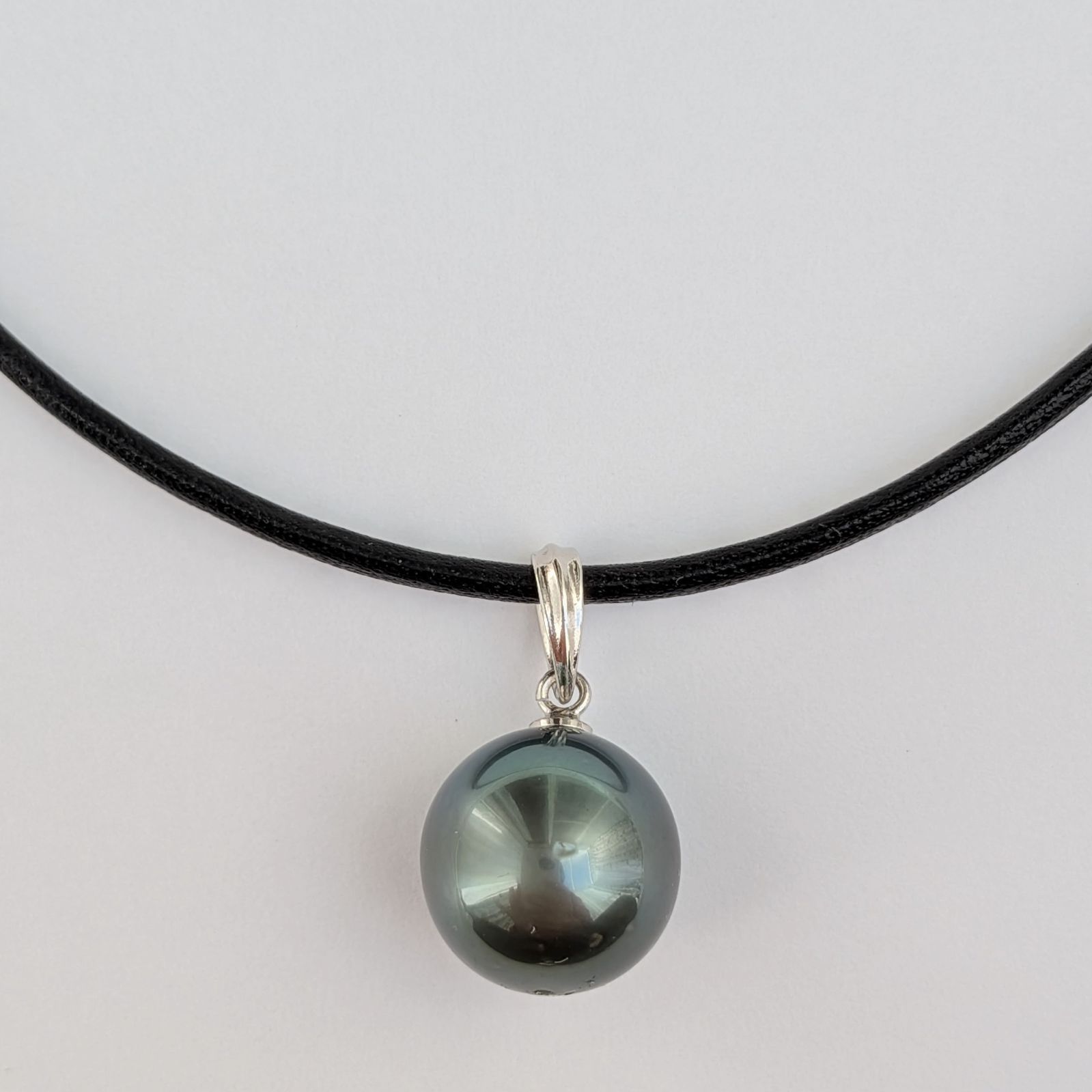 黒蝶パール ネックレス 南洋真珠 タヒチ 黒蝶真珠 大粒 12mm 入学式