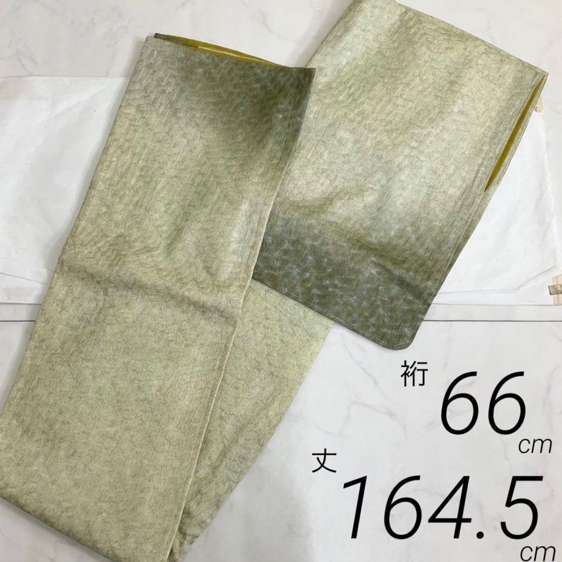 kimono one kimonoarisa 同然 素敵な附下訪問着 刺繍 袷 広衿 仕付け糸付き 裄長 ロング 裄66肩丈164.5