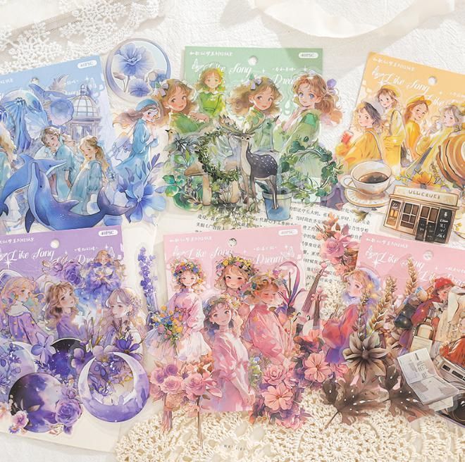 コラージュ/人物ステッカー/装飾ステッカー❤️まとめ売り 人物 ステッカー コラージュ ジャンクジャーナル フレークシール 6種類