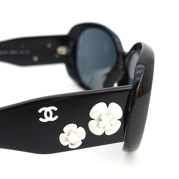 CHANEL / シャネル □カメリア サングラス プラスチック ブラック 5113