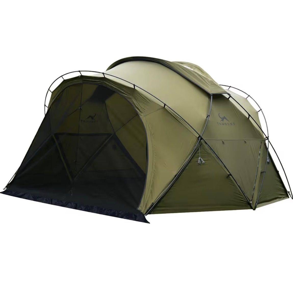 TOMOUNT シェルターテント 40 D ナイロン 超軽量 ドームテント アルミポール 2~3人用 自立式 アウトドア TPUドア メッシュドア 煙突穴付き 多機能 キャノピー 4シーズン適用 簡単設営 MOON-G