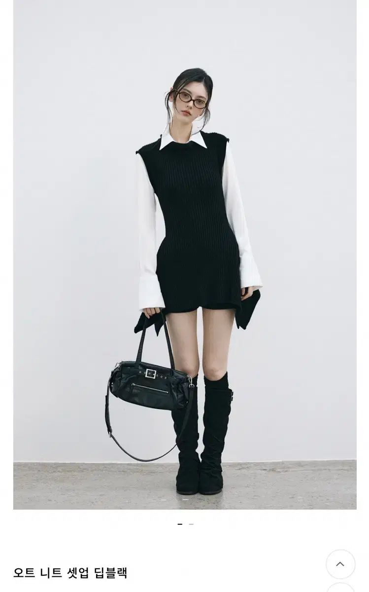 ニット ノースリーブ ONE PIECE ブラック